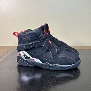 Nike Air Jordan 8 Retro Playoffs Black Red 305369-062 Preschool Ps Size 11C